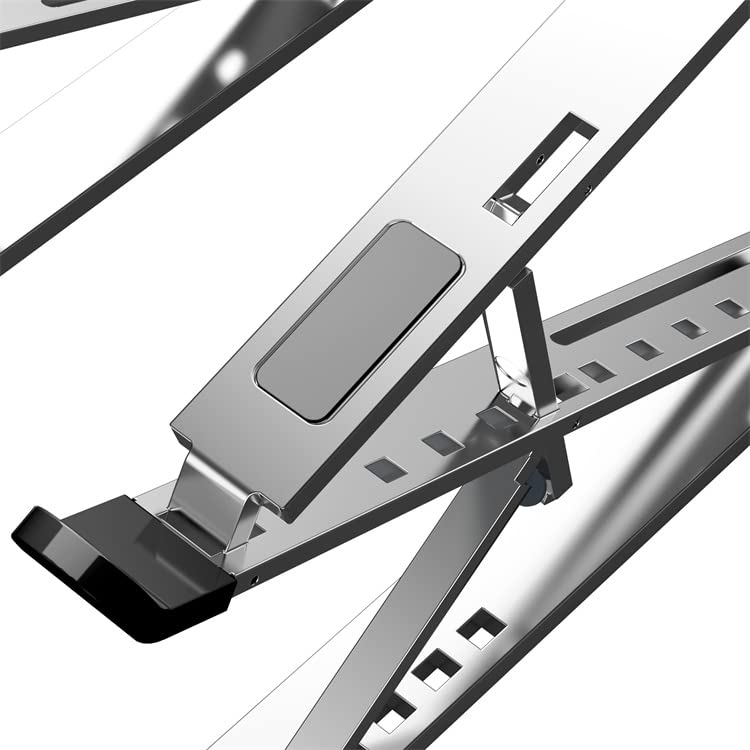 VIBRANIC Portable Foldable Notebook Aluminum Laptop Holder Adjustable Height Laptop Stand (Grey)