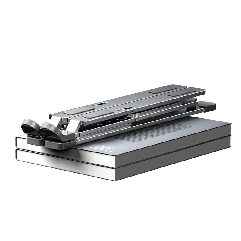 VIBRANIC Portable Foldable Notebook Aluminum Laptop Holder Adjustable Height Laptop Stand (Grey)
