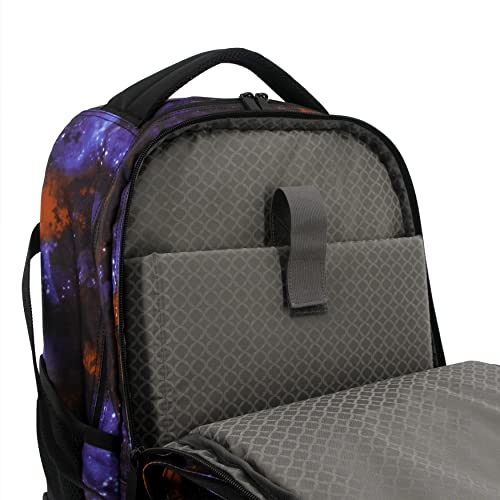 J World New York Lunar Rolling Backpack, Laptop Bag with Wheels, Galaxy, 19.5"