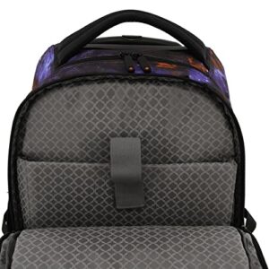 J World New York Lunar Rolling Backpack, Laptop Bag with Wheels, Galaxy, 19.5"