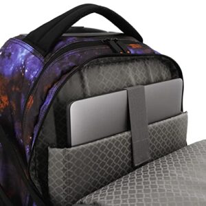 J World New York Lunar Rolling Backpack, Laptop Bag with Wheels, Galaxy, 19.5"