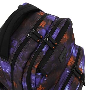 J World New York Lunar Rolling Backpack, Laptop Bag with Wheels, Galaxy, 19.5"