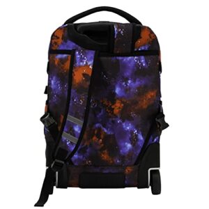 J World New York Lunar Rolling Backpack, Laptop Bag with Wheels, Galaxy, 19.5"