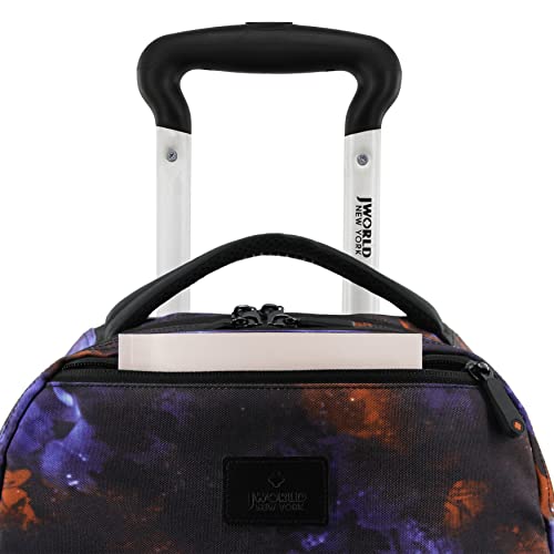 J World New York Lunar Rolling Backpack, Laptop Bag with Wheels, Galaxy, 19.5"