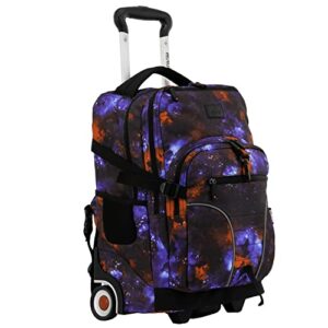 J World New York Lunar Rolling Backpack, Laptop Bag with Wheels, Galaxy, 19.5"