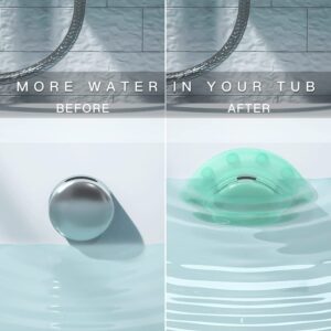 Tucana Bathtub Overflow Drain Cover, Adds Inches of Water for Leisure Bath, Strong Suction Cups Seal for Bathtub Drain Stopper, 6” Diameter Clear…