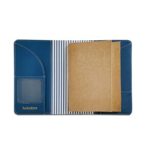 luckystore – Multifunctional Traveler’s Notebook Journal Writing Diary Planner Cover – Kraft Notebooks Included, Ring Binder Options Available (Travelers Notebook Pocket/Pebble Blue)