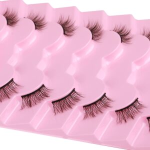 Half Lashes Natural Look Wispy Soft Strip Mink Eyelashes Cat Eye 3D Curl Short False Lashes 7 Pairs Pack by ALICE