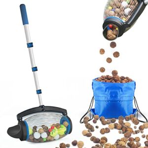zozen nut gatherer, walnut picker upper roller, pinecone picker upper - directly dump outlet | apply to pinecone, hickory, chestnuts, buckeyes, golf, crab apple objects size 1'' to 2.5''; 1.5 gallon