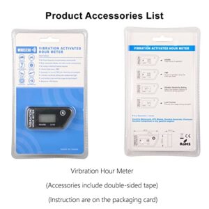 HonorMeet Digital Hour Meter for Lawn Mower,Maintenance Hours Counter by Vibration Activate for Gas/Diesel Powered Garden Tractor Generator Compressor Chainsaw Motorcycle Outboard Motor etc.