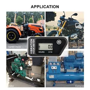 HonorMeet Digital Hour Meter for Lawn Mower,Maintenance Hours Counter by Vibration Activate for Gas/Diesel Powered Garden Tractor Generator Compressor Chainsaw Motorcycle Outboard Motor etc.