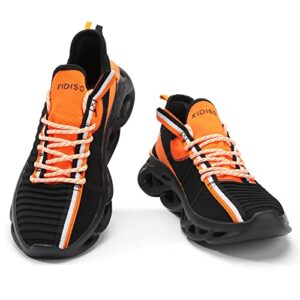 ahico women's walking shoes running lightweight slip on women fashion sneakers stylish breathable comfortable footwear black 8