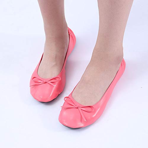 Travel Slipper Party Women Dance Shoes Ballet Roll Foldable Shoes Portable Cross Band Slippers for Women White