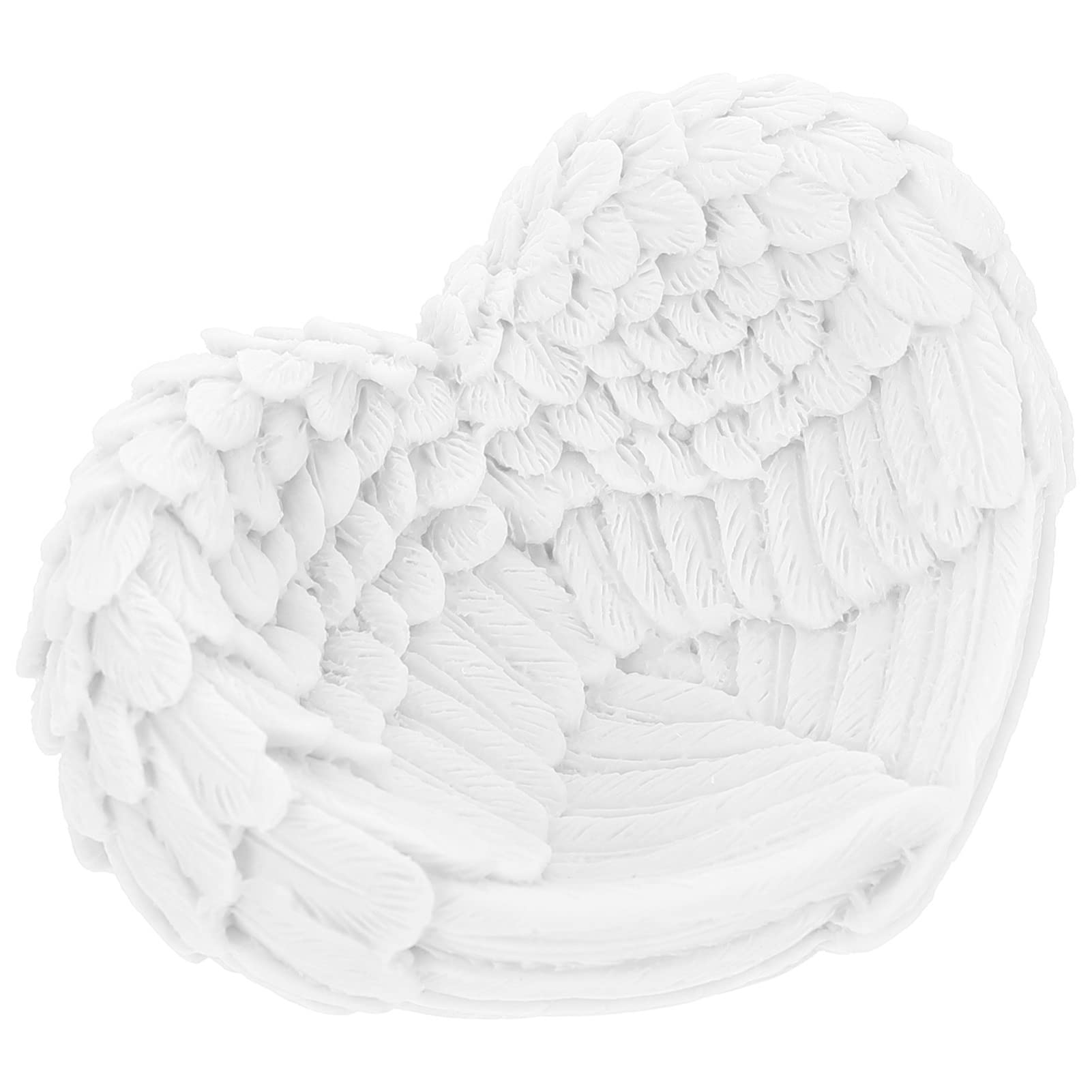 Zerodeko Angel Wings Heart Tray Trinket Earrings Ring Candy Storage Holder Candy Chocolates Jewelry Key Holder Decorative Dish Jewelry Holder White