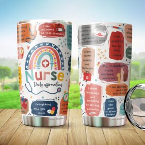 Nurse gift-Nurse accessories for work-gifts for nurses-nursing graduation gifts-nurses week-nursing gifts for new nurses- nurse cup- nurse appreciation gift Nurse Daily Affirmations Tumbler 20oz