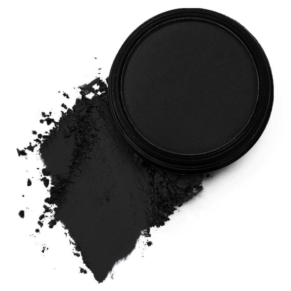 Mysense Matte Black Single Eyeshadow Palette, Pressed Powder Eye Shadow, Smooth Eye Black Powder Makeup, High Pigment Long Lasting Vegan & Cruelty Free, 202# Black