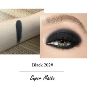 Mysense Matte Black Single Eyeshadow Palette, Pressed Powder Eye Shadow, Smooth Eye Black Powder Makeup, High Pigment Long Lasting Vegan & Cruelty Free, 202# Black