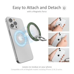 iRing Mag, Magnetic Phone Ring Holder, Kickstand, Grip for MagSafe, Wireless Charging Compatible with iPhone, Galaxy, and Other Smartphones with MagSafe Case (Ceramic White)