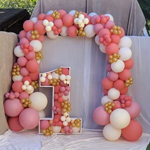 AobkDeco Dusty Pink Balloons 84PCS Vintage Dusty Pink Balloons Garland Arch Kit 5/10/12/18 Inch Different Sizes Dusty Pink Latex Balloons for Birthday Party Decorations Baby Shower Wedding Bridal