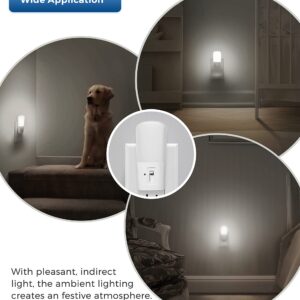 LOHAS Dimmable LED Night Light, Night Lights Plug into Wall, Dusk-to-Dawn Sensor, Daylight White 5000K, Adjustable Brightness 5-80lm Sleep Nightlight for Baby Nursery Bathroom Hallway, 2 Pack