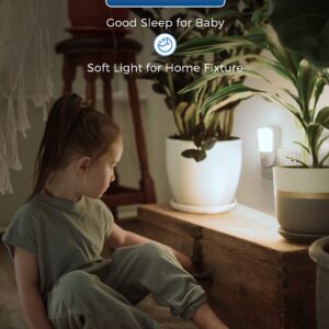 LOHAS Dimmable LED Night Light, Night Lights Plug into Wall, Dusk-to-Dawn Sensor, Daylight White 5000K, Adjustable Brightness 5-80lm Sleep Nightlight for Baby Nursery Bathroom Hallway, 2 Pack