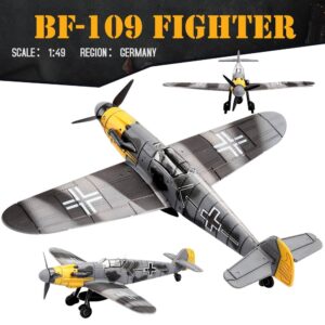 ViiKONDO 1/48 WWII BF109 Fighter German Aircraft Military Warplane Model Building Kit DIY Assembly Jet Gift (04)