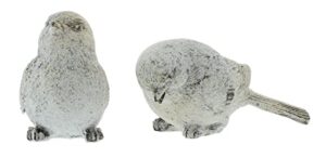 the bridge collection distressed grey-white bird figurine set, 2-piece