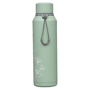 Christian Art Gifts Stainless Steel Insulated Double Wall Vacuum Spill-proof Water Bottle for Women: His Mercy Never Fails - Encouraging Drinkware for Hot/Cold All Day Temp, Teal Floral, 24 fl. oz.