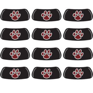 anderson's maroon paw with white outline eyeblacks, 12 pairs per package, school spirit, face stickers, sports fan gear, football cheerleader accessories, homecoming