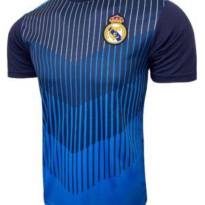 Boy's Real Madrid Performance Jersey, Youth Sizes Licensed Real Madrid Training Shirt (YM) Blue