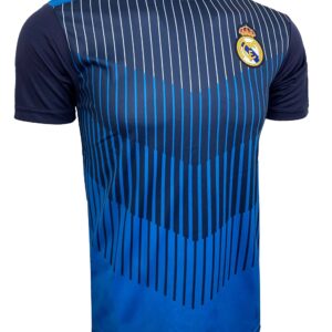 Boy's Real Madrid Performance Jersey, Youth Sizes Licensed Real Madrid Training Shirt (YM) Blue