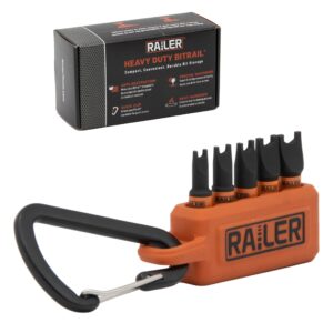 spanner screwdriver bit set - railer 5pc s2 steel 1" spanner snake eyes impact driver bit set with a tool storage bit holder & carabiner