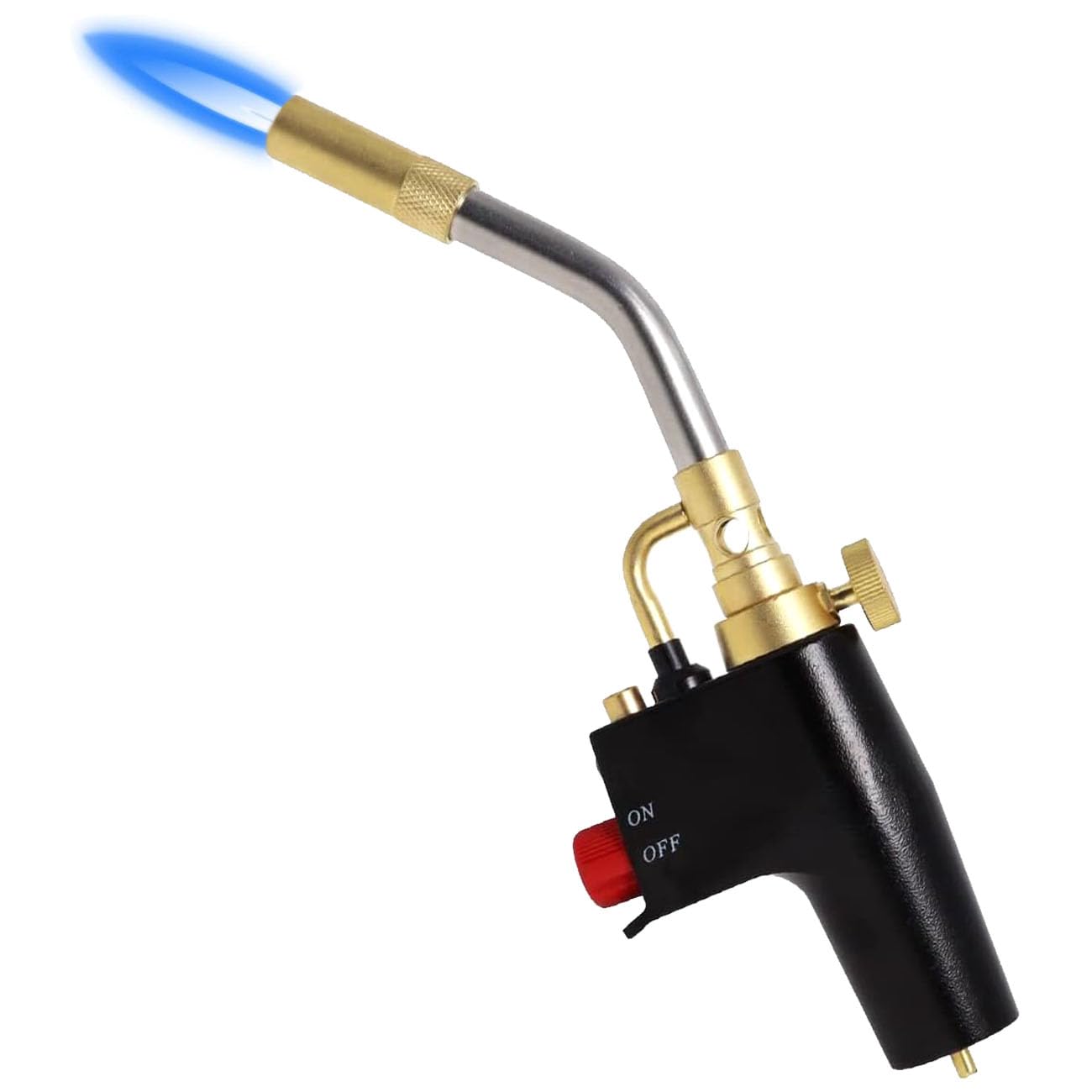 TS7000 Propane Torch Head with Igniter, 𝐓𝐒𝟕𝟎𝟎𝟎 High Intensity Mapp Gas Torch Head with Brass Tip and Adjustable Flame Knob Welding Torch for Light Welding, Soldering, Brazing, Heating,Thawing