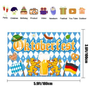 Large 71" X 43" Oktoberfest Backdrop, Oktoberfest Party Decorations Backdrop, Oktoberfest Decorations Party Backdrop for Bavarian German Beer Festival, Oktoberfest Party Supplies Decor