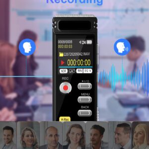 48GB Digital Voice Recorder:Voice Activated Recorder with Playback,1536KBPS Digital Audio Recorder with Build-in Microphones,Noise Reduction and 32GB TF Card for Lectures Meetings,Interviews