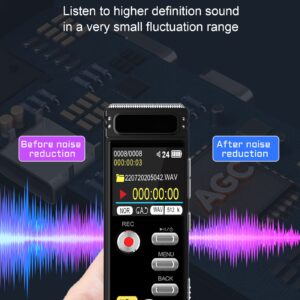 48GB Digital Voice Recorder:Voice Activated Recorder with Playback,1536KBPS Digital Audio Recorder with Build-in Microphones,Noise Reduction and 32GB TF Card for Lectures Meetings,Interviews