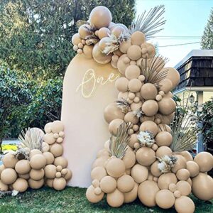 tan balloons double stuffed nude brown balloon garland apricot balloons different sizes neutral balloon arch kit for teddy bear baby shower woodland jungle theme birthday boho party decorations
