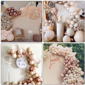 Tan Balloons Double Stuffed Nude Brown Balloon Garland Apricot Balloons Different Sizes Neutral Balloon Arch Kit For Teddy Bear Baby Shower Woodland Jungle Theme Birthday Boho Party Decorations