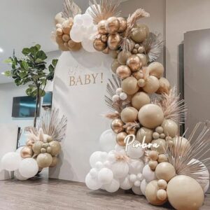 Tan Balloons Double Stuffed Nude Brown Balloon Garland Apricot Balloons Different Sizes Neutral Balloon Arch Kit For Teddy Bear Baby Shower Woodland Jungle Theme Birthday Boho Party Decorations