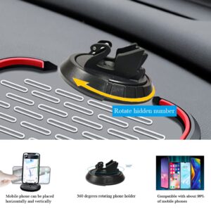 Non-Slip Phone Pad for Car Dashboard, Universal 360 Degree Rotating Car Phone Holder Multifunctional Anti-Shake Phone Mat for Cell Phone GPS Sunglasses Keychains Coins with Temporary Parking Number