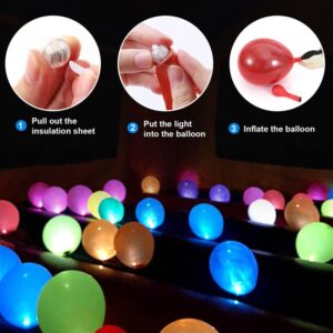 ZGWJ 100PCs Mini Led Lights, Led Balloons Light up Balloons for Party Decorations Neon Party Lights for Paper Lantern Easter Eggs Birthday Party Wedding Halloween Christmas Decoration