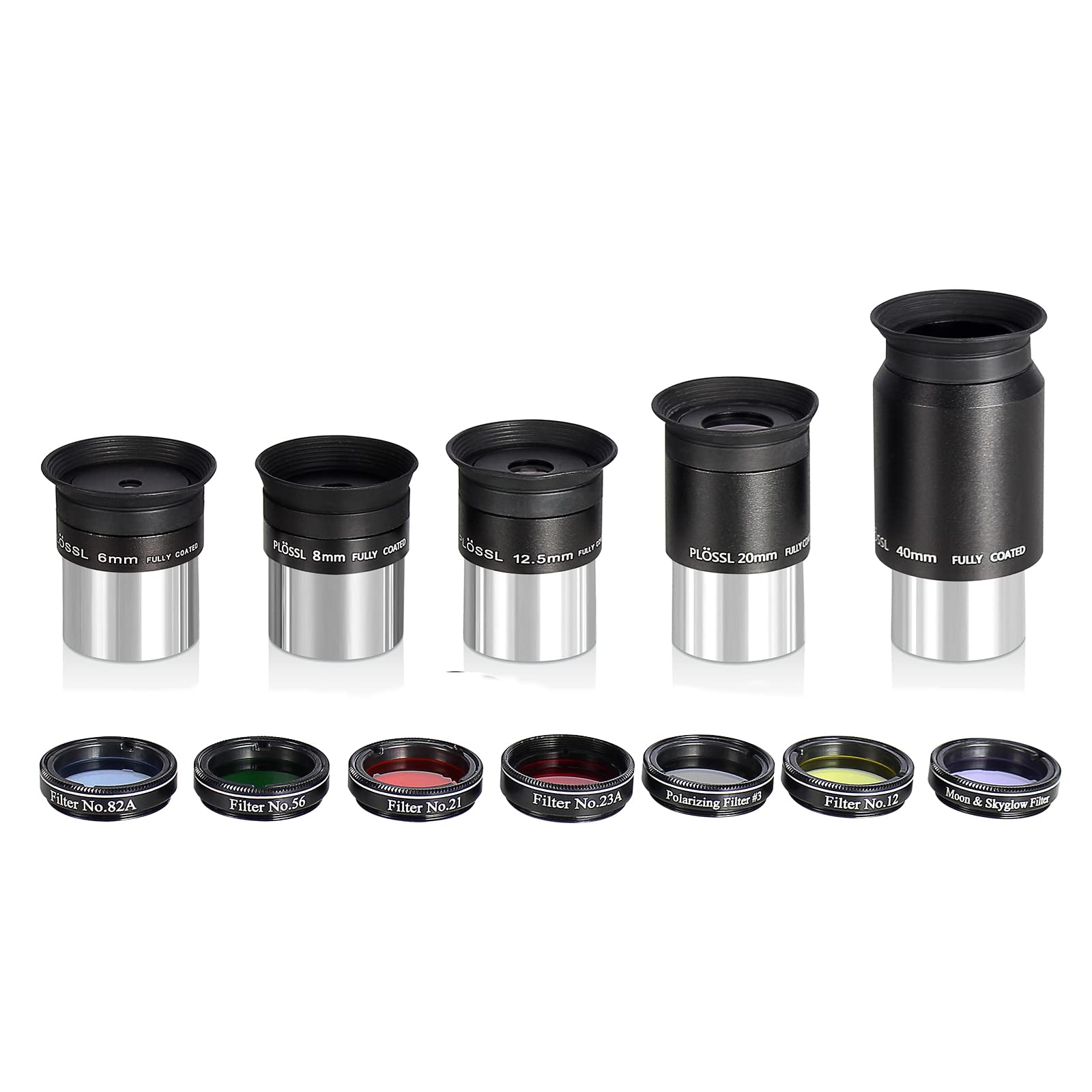 CelticBird 13 Piece Telescope Accessory Kit - 1.25" Telescope Eyepiece and Filter Set with a Sturdy Carry Case - 5pcs Plossl Telescope Eyepieces - 2X Barlow Lens - 7pcs Filters