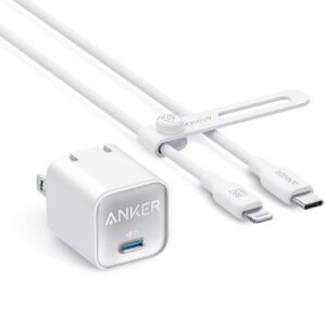 Anker USB C GaN 30W, 511 Charger (Nano 3) with 6ft Bio-Based USB-C to Lightning Cable (MFi Certified), for iPhone 14/14 Pro/14 Pro Max/13/13 Mini/13 Pro/13 Pro Max/iPad Pro