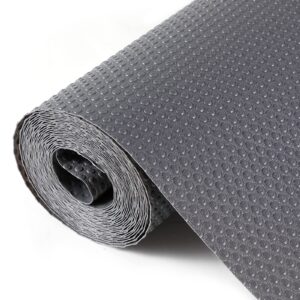 hersvin shelf liners, 20in x 20ft kitchen drawer mats, non-adhesive eva cupboard protector, cabinet lining (dark gray/dot)