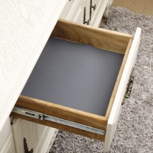 Hersvin Shelf Liners, 20in x 20ft Kitchen Drawer Mats, Non-Adhesive EVA Cupboard Protector, Cabinet Lining (Dark Gray/Dot)