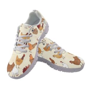 belidome chicken rooster hen walking shoes running sneakers for women, lightweight breathable