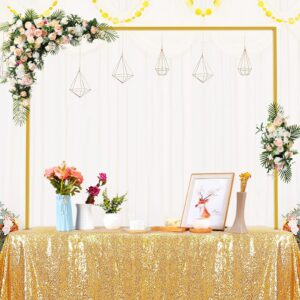 fomcet 13"-42'' tall adjustable over the table rod stand with clamps 28"-98" length gold metal table arch for wedding birthday party anniversary christmas decoration supplies