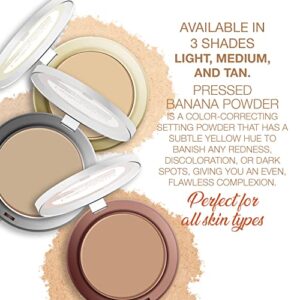 bellapierre Pressed Banana Setting Powder | Lightweight Compact Color-Correcting Powder with All Day Makeup Protection | Eliminates Blotchiness and Dark Spots - Light - 0.28 Oz