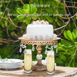 Trinkware Stemless Wedding Champagne Flute - Mr And Mrs Champagne Flutes With Gold Dots - Wedding Gift For Bride And Groom Champagne Glass - Bride Gift - Mr And Mrs Gift Set of 2