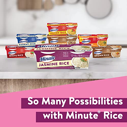 Minute Ready-to-Serve Jasmine Rice, Microwavable Rice Cups, 4.4-Ounce Cups, 2 Count, (Pack of 8)